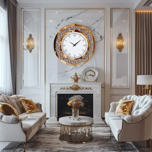 Large Mirrored Wall Clock